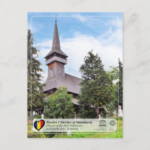Cartão Postal Igreja da Santa Paraísa Poienile Izei