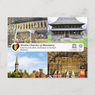Cartão Postal Igreja da UNESCO dos Santos Arcanjos em Surdesti