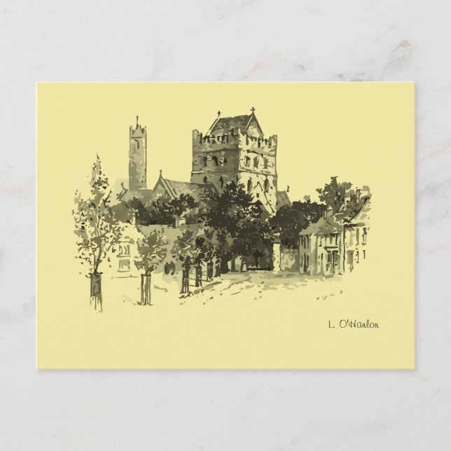 Cartão Postal Igreja de Brigid, Torre redonda, Kildare (Frente)