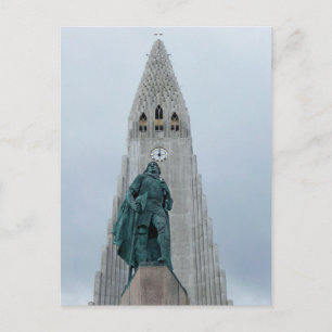 Cartão Postal Igreja de Hallgrimskirkja, Reiquiavique, Islândia.