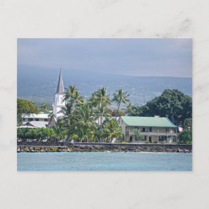 Cartão Postal Igreja de Mokuaikaua, Palácio de Hulihee, Kailua-K
