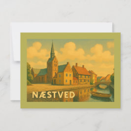 Cartão Postal Igreja de Næstved Dinamarca