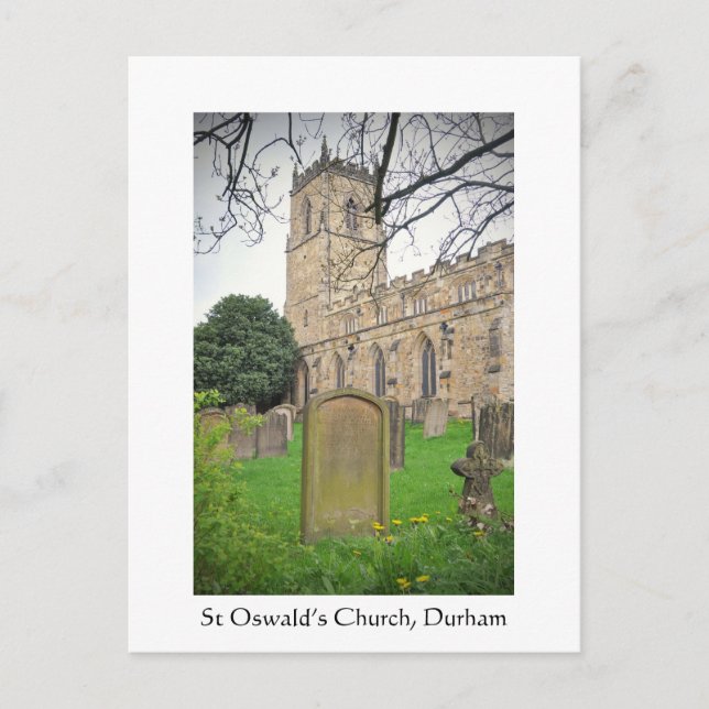 Cartão Postal Igreja de Oswald, rua Durham (Frente)
