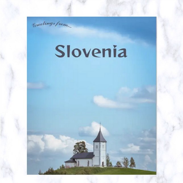 Cartão Postal Igreja de Ruas Primoz em Jamnik Eslovênia (Criador carregado)