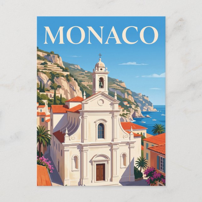 Cartão Postal Igreja de Sainte-Dévote Mônaco (Frente)