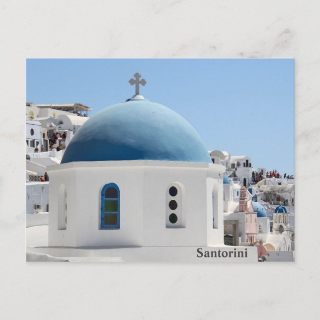 Cartão Postal Igreja de Santorini Oia (Frente)