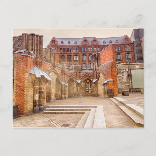 Cartão Postal Igreja de São Nicolau, Hamburgo, Alemanha (Frente)