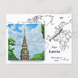 Cartão Postal Igreja de São Pedro Riga Letônia