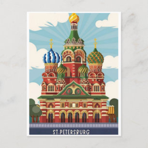 Cartão Postal Igreja de São Petersburgo Rússia
