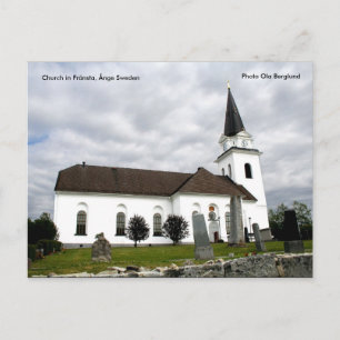 Cartão Postal Igreja em Fränsta, Ånge Suécia, ...