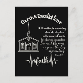 Cartão Postal Igreja Essencial para Mim com Citação de Versículo