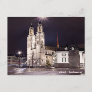 Cartão Postal Igreja Grossmunster em Zurique