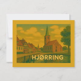 Cartão Postal Igreja Hjørring Dinamarca