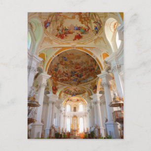 Cartão Postal igreja monastério abbey neresheim