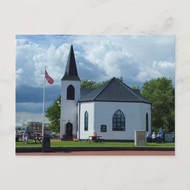 Cartão Postal Igreja Norueguesa, Cardiff, País de Gales (Frente)