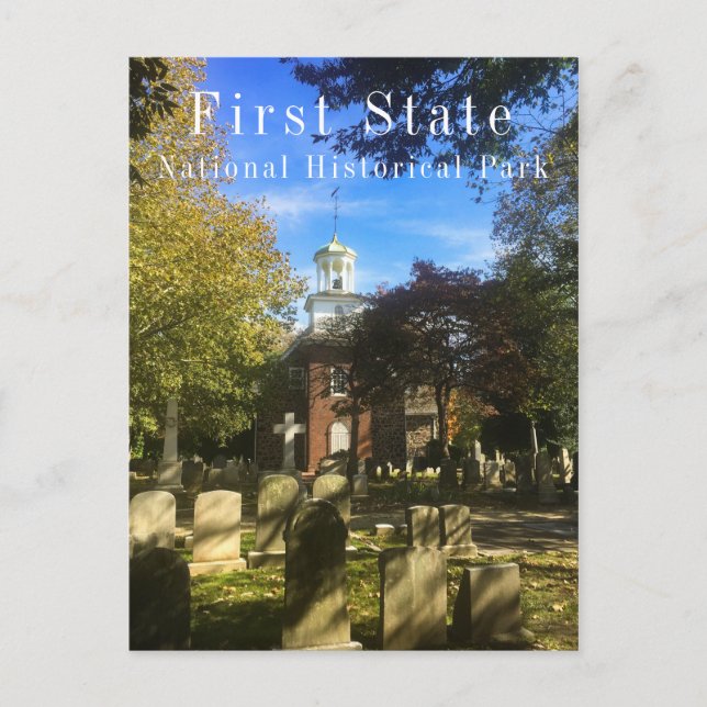 Cartão Postal Igreja Old Swedes e Cemitério, Primeiro Parque His (Frente)