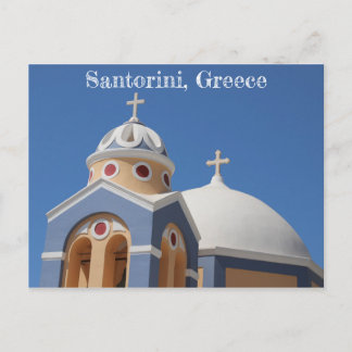 Cartão Postal Igreja Santorini na Grécia 