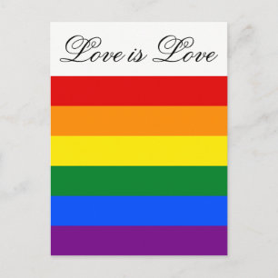 Cartão Postal Igualdade de amor Rainbow Flag LGBT Lésbica Orgul