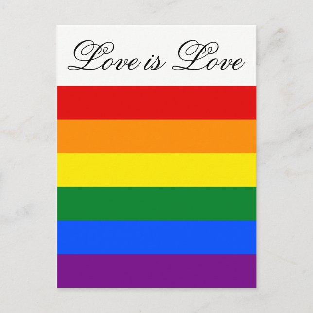 Cartão Postal Igualdade de amor Rainbow Flag LGBT Lésbica Orgulh (Frente)