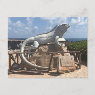 Cartão Postal Iguana Scultura Isla Mujeres, México Cartão-post