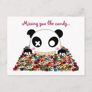 Cartão Postal Ijimekko Panda "Missing You"