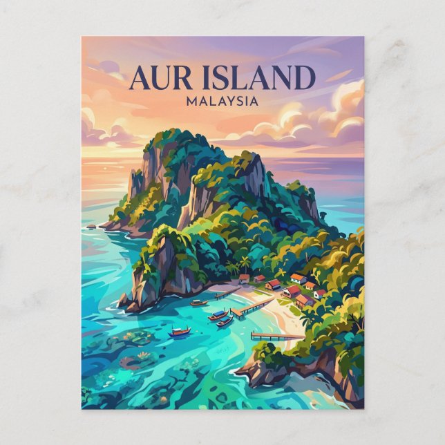 Cartão Postal Ilha Aur Malásia (Frente)