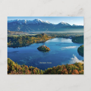 Cartão Postal Ilha Bled, Eslovênia, cenário