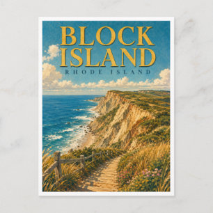 Cartão Postal Ilha Block Rhode Island Mohegan Bluffs GeoSaga