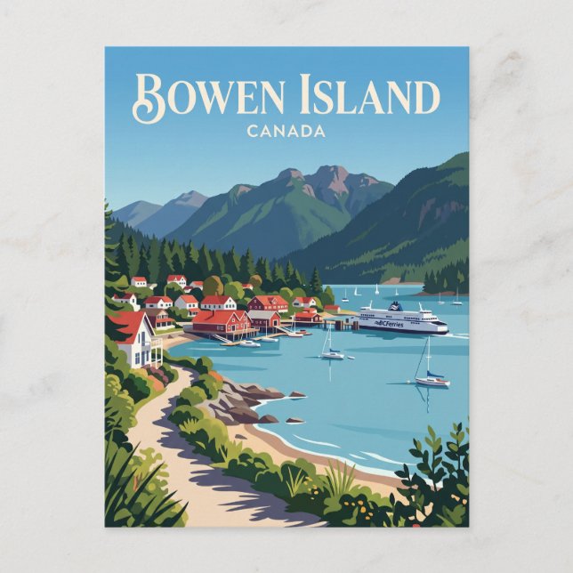 Cartão Postal Ilha Bowen Canadá (Frente)