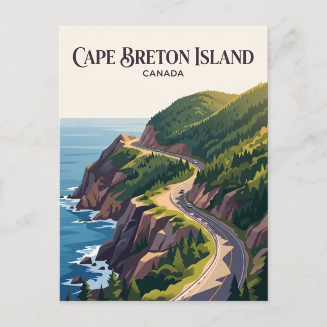 Cartão Postal Ilha Cape Breton Canadá (Frente)