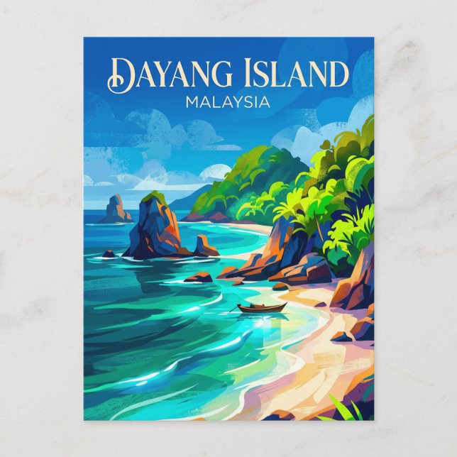 Cartão Postal Ilha Dayang Malásia (Frente)
