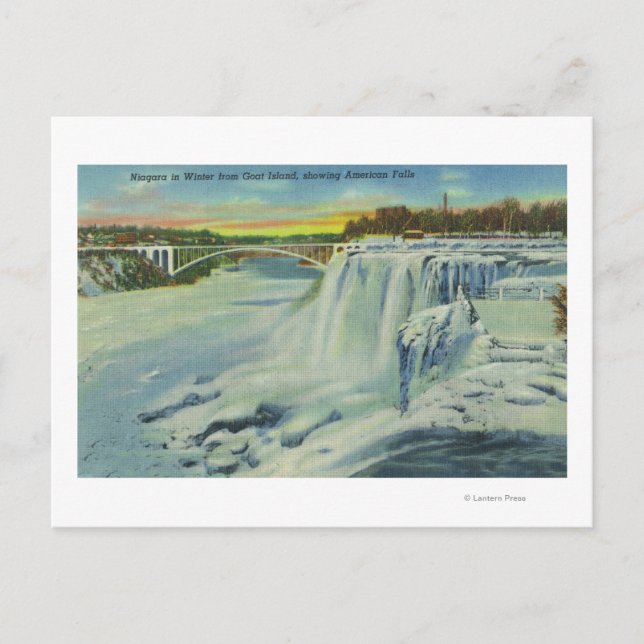 Cartão Postal Ilha de Cabra Vista das Cataratas Americanas no In (Frente)