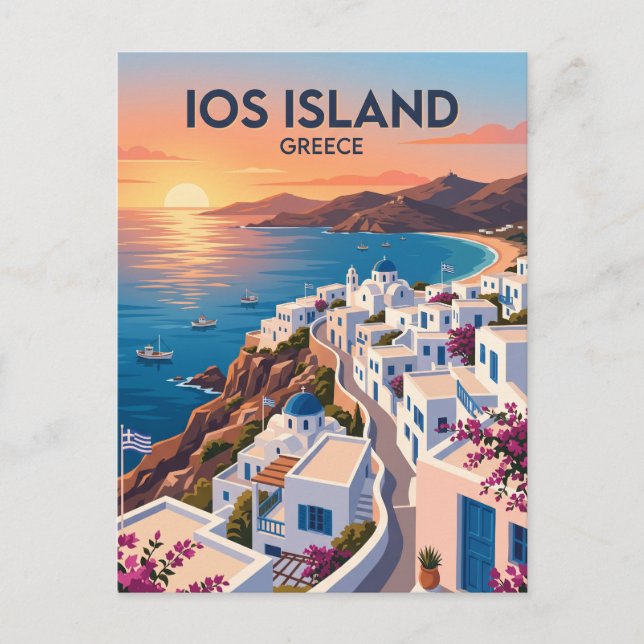 Cartão Postal Ilha de Ios Grécia (Frente)