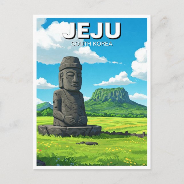 Cartão Postal Ilha de Jeju, Viagem da Coreia do Sul (Frente)