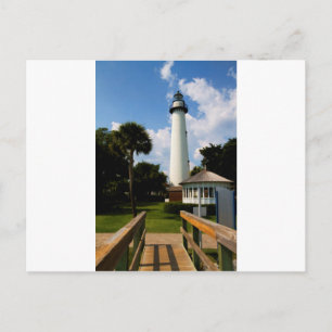 Cartão Postal Ilha de Jekyll, Black and White Lighthouse, Geórgi