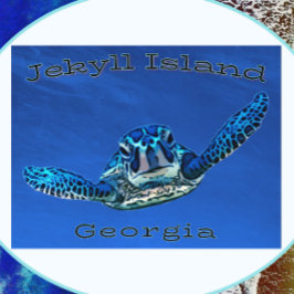 Cartão Postal Ilha de Jekyll Georgia Nadando Tartaruga