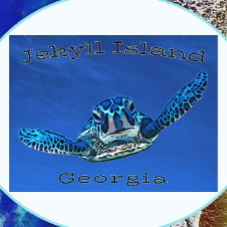 Cartão Postal Ilha de Jekyll Georgia Nadando Tartaruga