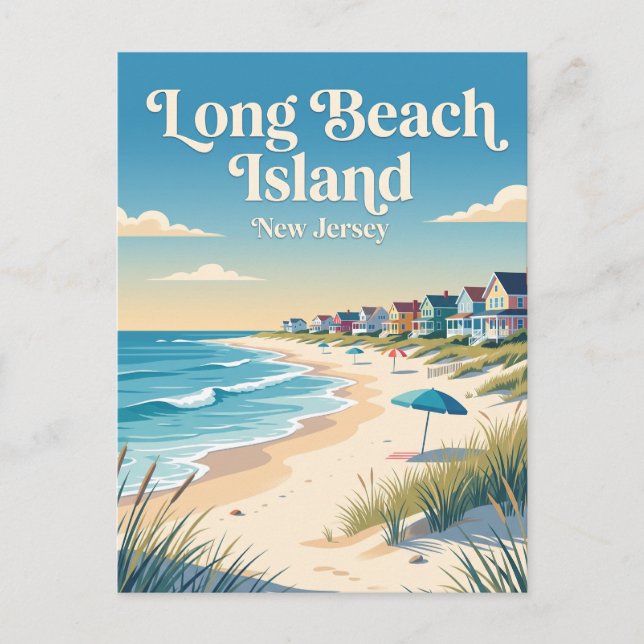 Cartão Postal Ilha de Long Beach, Nova Jersey (Frente)