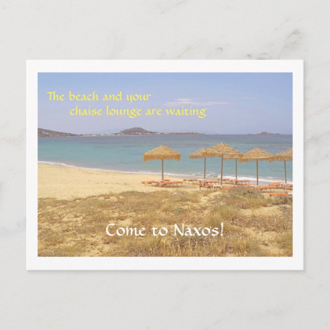 CARTÃO POSTAL ILHA DE NAXOS GRÉCIA/PRAIA (Frente)