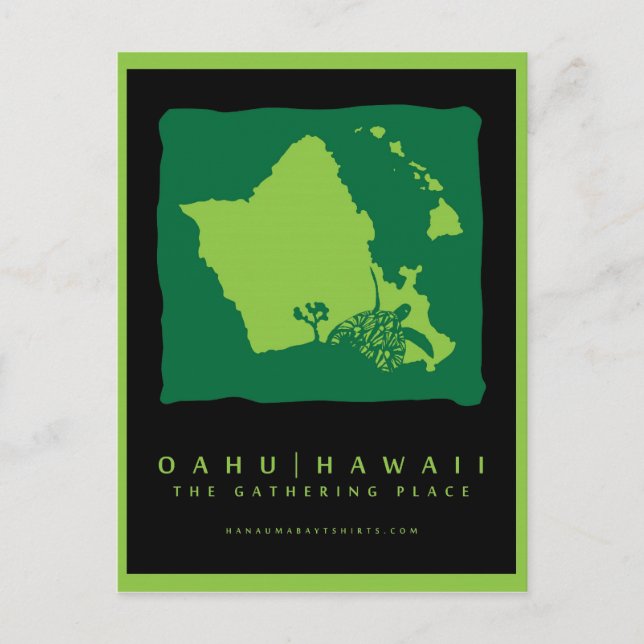 Cartão Postal Ilha de Oahu (Frente)