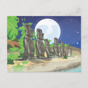 Cartão Postal Ilha de Páscoa Moai