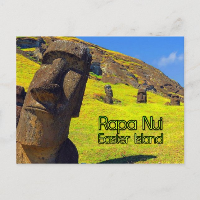 Cartão Postal Ilha de Páscoas Rapa Nui estilizada (Frente)