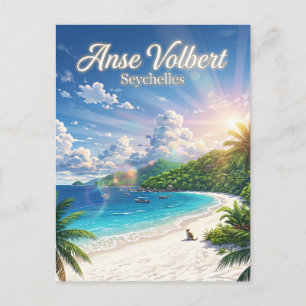 Cartão Postal Ilha de Praslin, Anse Volbert, Praslin Seychelles