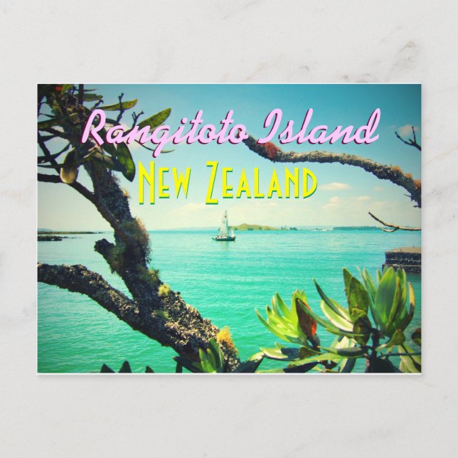 Cartão Postal Ilha de Rangitoto, Cartaz da Nova Zelândia (Frente)