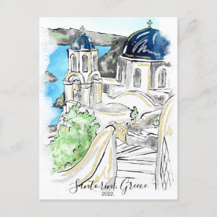 Cartão Postal Ilha de Santorini Grécia Memórias de Verão