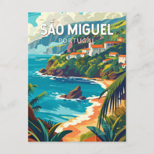 Cartão Postal Ilha de São Miguel Portugal Viagem Arte