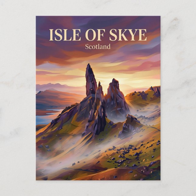 Cartão Postal Ilha de Skye Escócia (Frente)
