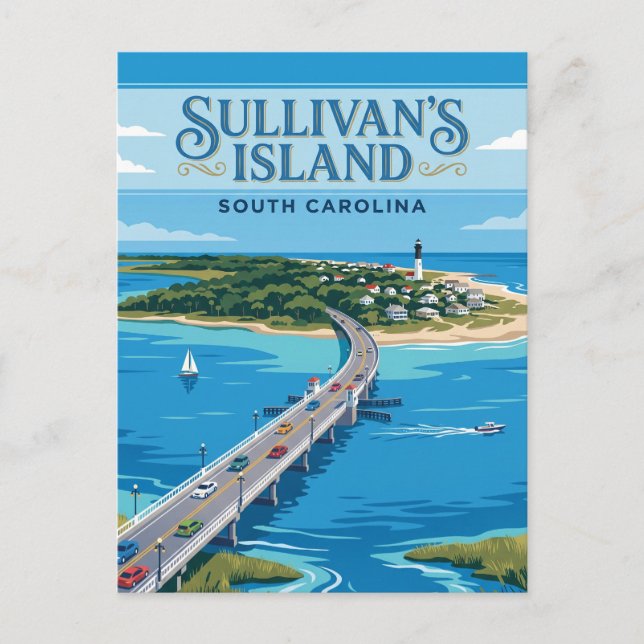 Cartão Postal Ilha de Sullivan EUA (Frente)