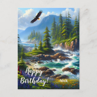 Cartão Postal Ilha de Vancouver Arte da Natureza Feliz Aniversár