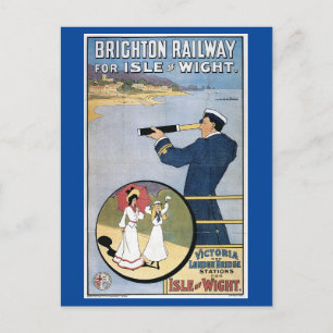 Cartão Postal Ilha de Wight, Inglaterra, Excursão Ferroviária